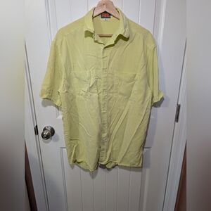 Y2K Tianello Button Up Tencel Shirt Men's Small Sunshine Yellow